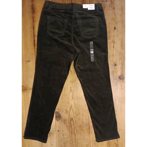St. John's Bay Pants - St Johns Bay Corduroy Pants Womens 12 Secretly Slender Straight Leg Green NWT